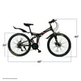 thumbnail image 2 of Xspec  26" 21 Speed Folding Mountain Bike Bicycle Trail Commuter, Black, 2 of 8