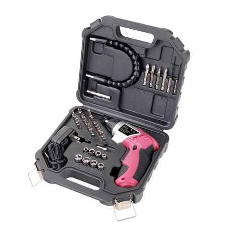 UPC: 0884540098891 | Apollo Tools DT4944P 3.6-Volt Li-Ion Screwdriver with 45 Accessories Pink