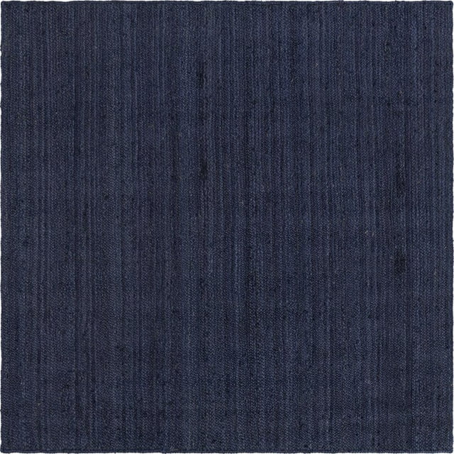 Unique Loom Braided Jute Hand-Woven Area Rug 8' x 8' Square Navy Blue