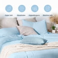 thumbnail image 7 of TechForma 100% Cotton Duvet Cover Set, Blue Double Layer Gauze Bed Set,3 pcs Breathable & Crisp Soft Duvet Cover Set,Queen, 7 of 7