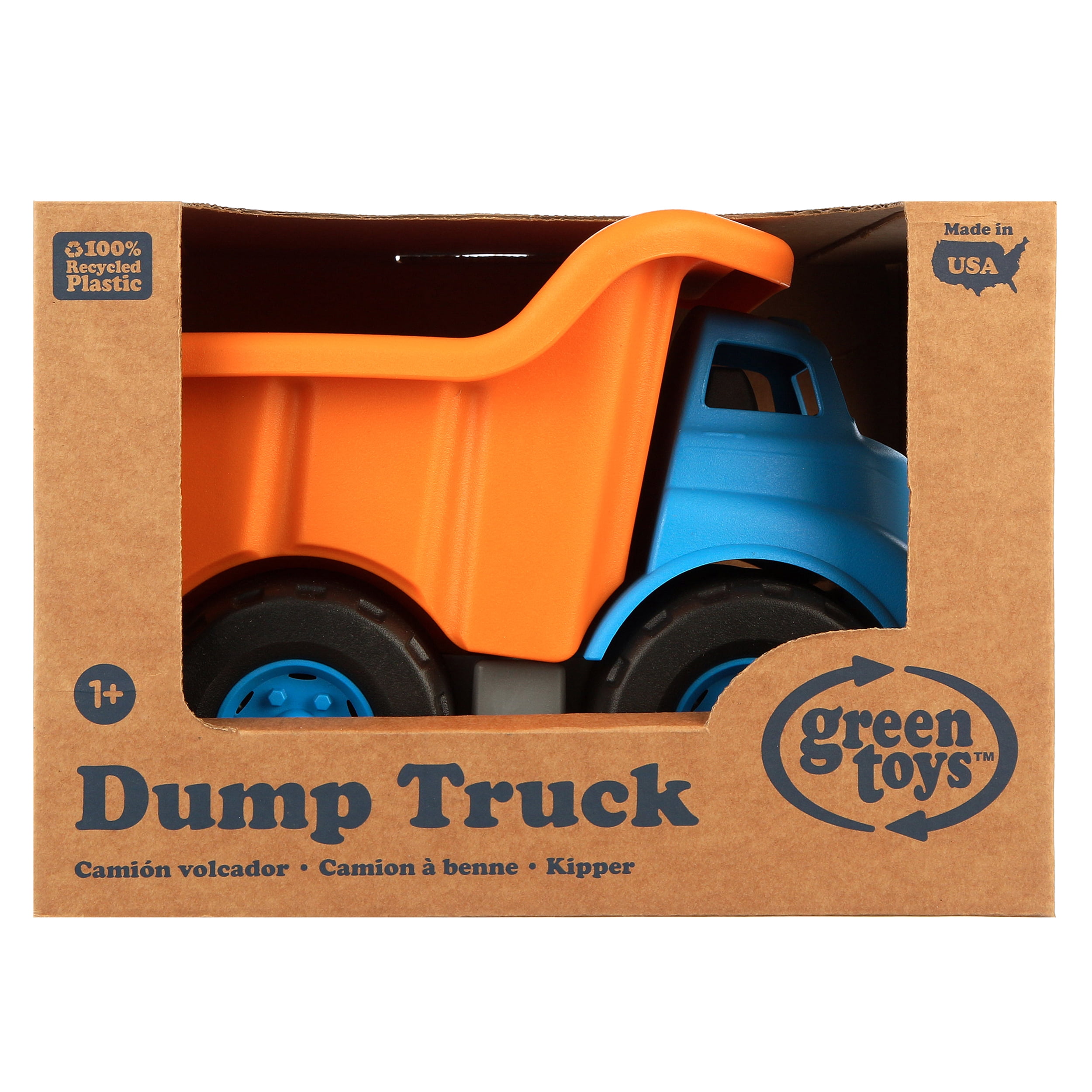 Green Toys DTKBO-1283 Dump Truck-Orange/Blue Vehicle Toy 10X7.5x6.75 