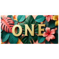 thumbnail image 1 of Floral One Birthday Banner Gold Leaves Hearts Backdrop Photography Props Party Decorations Background Baby Shower Photo Booth, 1 of 4