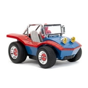 Jada Spider-Man Buggy RC with Non-Removable Spider-Man Figure – 7, Turbo Button, Full-Function Remote Control, Ages 6+, Red/Blue