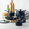 thumbnail image 2 of Tramontina Nesting 11-Piece Heavy-Gauge Aluminum Nonstick Cookware Set with Glass Lids, Pots and Pans Kitchen Set, Oven-Safe, Dishwasher-Safe - Navy, 2 of 9