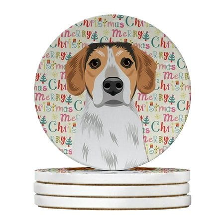 

Beagle Tricolor #2 Christmas Large Sandstone Coasters Pack of 4 4 in x 4 in