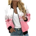 thumbnail image 2 of Womens Zip Up Sweatshirts Jackets Long Sleeve Casual Loose Outwear with Pockets, 2 of 6