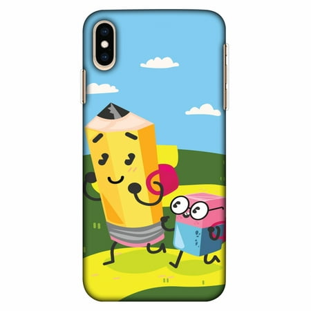 iPhone Xs Max Case, Ultra Slim Case iPhone Xs Max Handcrafted Printed Hard Shell Back Protective Cover Designer iPhone Xs Max Case (2018) - Cute Pencil &
