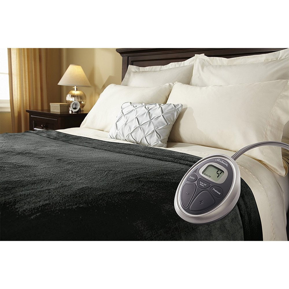 Sunbeam Luxurious Velvet Plush King Heated Blanket with 20 Heat