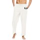thumbnail image 2 of Hombres Sólido Casual Cintura elástica Bolsillo Algodón Lino Panel Pantalones Pantalones Pompotops oipoqjl42377, 2 of 5