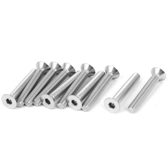 Unique Bargains M6x40mm Stainless Steel Hex Socket Flat Head Countersunk Bolts Screw 10pcs