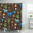 thumbnail image 1 of KSADK Silver Horse Cowboy Pattern Shoe Boot Boys Spurs Badge Cactus Gold Shower Curtain Bath Curtain 66x72 inch, 1 of 1