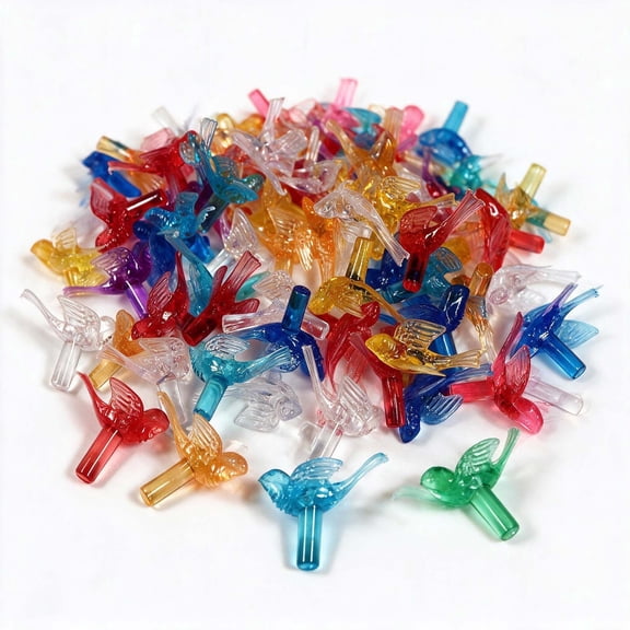 JHyouerji 50 Pcs Christmas Tree Replacement Bulbs Bird Shaped 7 Color 1in for Ceramic Tree Holiday Party Home Decor