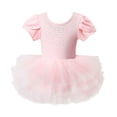 thumbnail image 3 of HAYIMI Child Girls Ballet Dress With Mesh Skirt And Back Rhinestone Detail Short Sleeve Tutu Leotard For Dance Performance And Party Trendy Special Occasion Back To School Swing Flowy Kids Sundress, 3 of 8