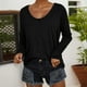thumbnail image 2 of Top de manga larga con hombros al aire para mujer - Blusa con tirantes y corte asimétrico - Poliéster y spandex - Tallas S-XXXL, 2 of 4