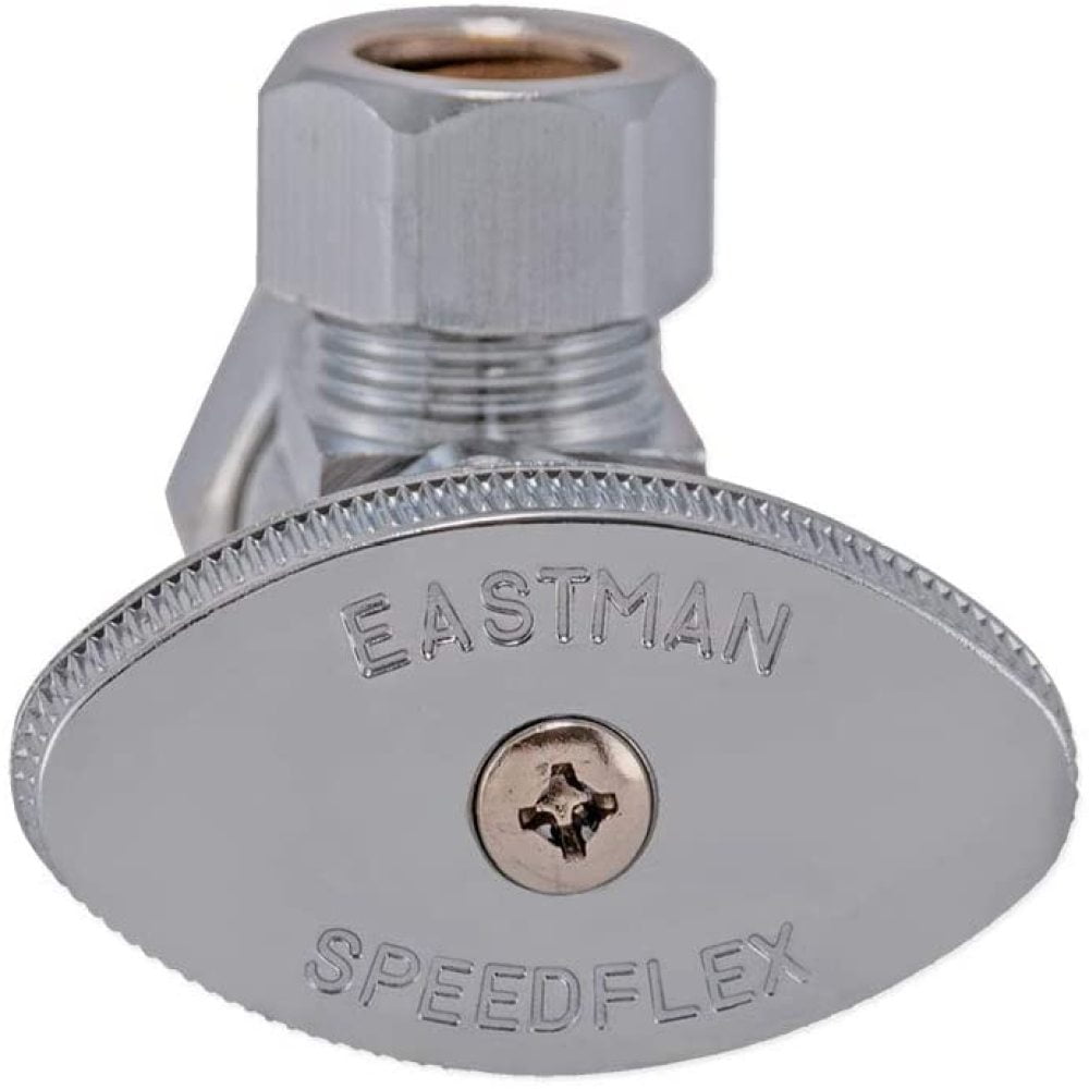Eastman 04358LF multi turn stop angle valve 1/2 OD X 5/8 OD Chrome Eastman 04358LF multi turn stop angle valve 1/2 OD X 5/8 OD Chrome