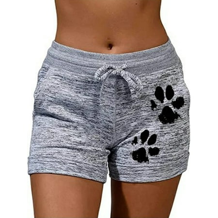 

Womens Casual Pajama Short Loose Elastic Waist Cute Print Lounge Short Pant Ladies Basic Pocket Sleep Night Home Short