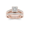 thumbnail image 3 of 1/2 Carat T.W. Diamond 10kt Rose Gold Square-Shape Cluster Engagement Ring Set, 3 of 5