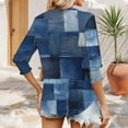 thumbnail image 4 of Jsaierl Tops for Women 3/4 Sleeve Casual V Neck Shirts Dressy Print Petite Blouses Going Out Elegant Tunic Top S-2XL, 4 of 6