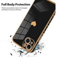 thumbnail image 3 of Compatible with iPhone 13 Case Love Heart Plating Electroplate Luxury Elegant Case Camera Protector Soft TPU Shockproof Protective Corner Back Cover iPhone 13 Case -Black, 3 of 10