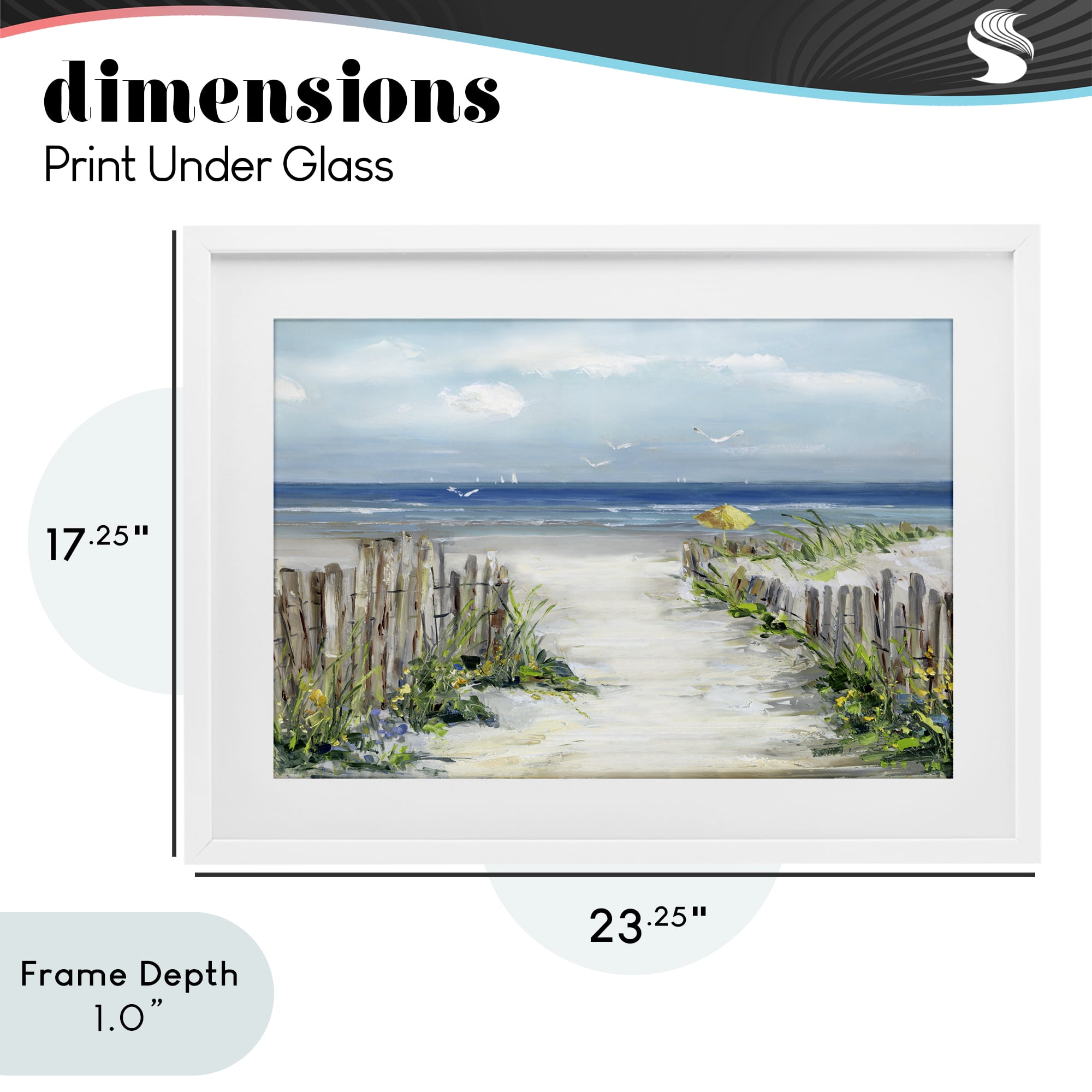 Stupell Industries Sunlit Dune Path To Ocean White Framed Print Under Glass, design by Sally Swatland