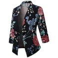 thumbnail image 1 of FashionOutfit Women's Stretch 3/4 Gathered Sleeve Open Blazer Jacket, 1 of 1