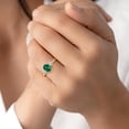 thumbnail image 2 of PEORA 14K Yellow Gold Oval Created Emerald and Lab Grown Diamond 3 Stone Trellis Ring, 1.30 Carats total, Size 9.5, 2 of 5