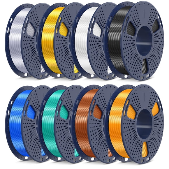 Filamento para impresora 3D SUNLU PLA Silk, 1,75 mm, 250 g, 8 rollos