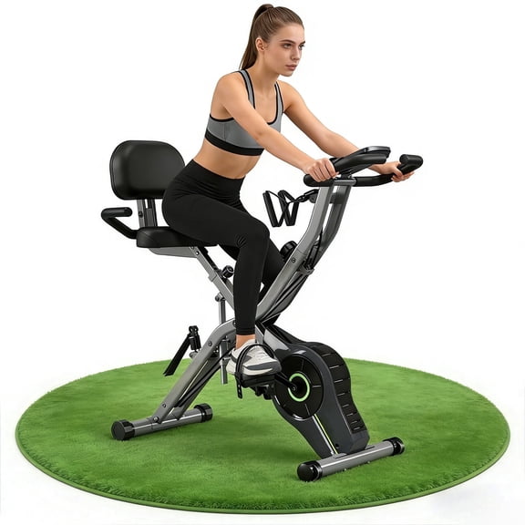 5-in-1 Folding Exercise Bike,Magnetic Cycling Bicycle X Bike with 16 Levels of Resistance for Home Indoor Cardio Workout