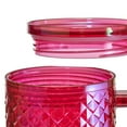 thumbnail image 4 of Mainstays 30oz Textured Tumbler with Straw and Handle, Diamond Iridescent Pink, 30oz, Plastic Double Wall Insulated, 4 of 7