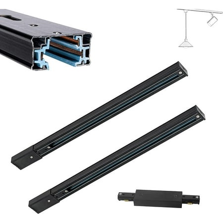 

FSLiving 19.4Inches H Track with Mounting Hardware 120V Single Circuit Black Track Rail Replacement Interior Surface Mounted for Ceiling Wall Pendant Lights Track Spotlights 2PC Customizable