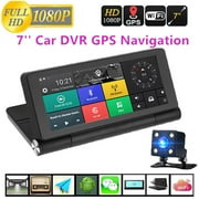 Camera Rear View WIFI 7" HD 1080P Android Car Dual DVR Recorder + GPS Navigator