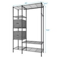 thumbnail image 4 of Metal Clothing Rack with Shelves, Heavy Duty Clothes Racks for Hanging Clothes, Wire Garment Racks for Hanging Clothes with Hanger Rods, 2 Fabric Organizer, 4 Hooks, 45"W x 16.5"D x 70.8"H, 4 of 4