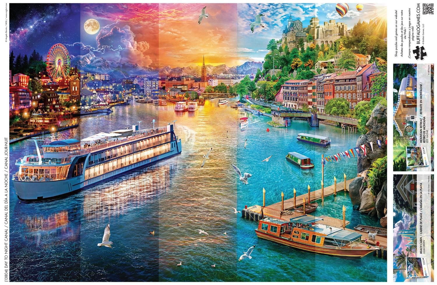 Buffalo Games - Le puzzle Night & Day - Day to Night Canal - en 1000 pièces
