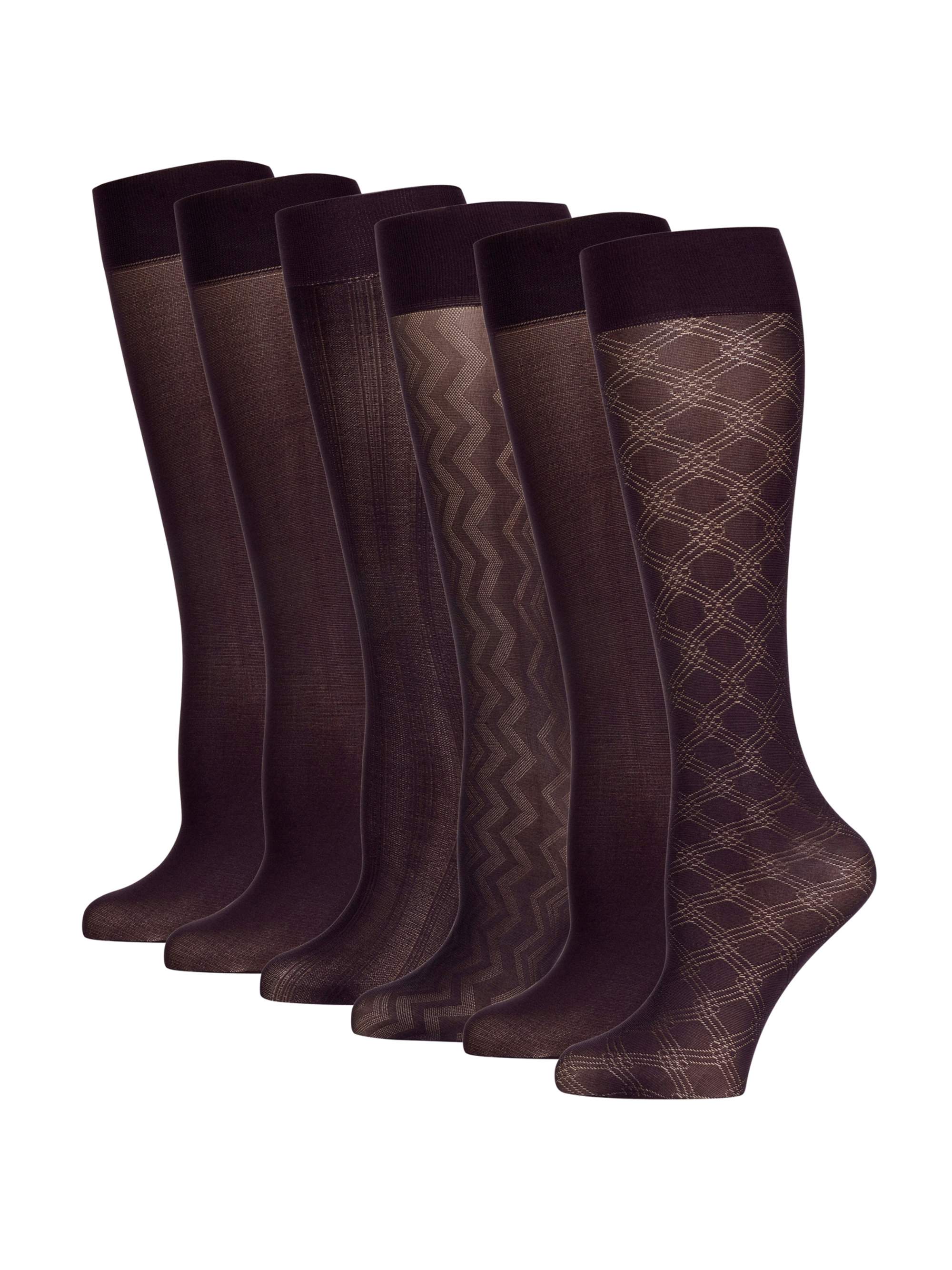 PEDS - Ladies Interlinks Trouser Socks, 6 Pairs - Walmart.com - Walmart.com