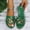 Green, variant on WIZUTIZ Womens Shower Shoes Walking Soft Retro Slip on Sandals Women Summer Slides Slippers Beach Slide Sandals Outdoor Flat Heel Yoga Mat Slippers for Older Women Graduation Gifts for Her