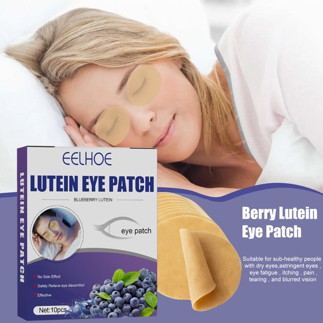 Neinkie 10 Pcs/boîte Patch Raffermissant pour les Yeux Naturel Efficace Soulagement des Cernes Compresse Froide Multifonctionnelle Réduit les Poches Universel Lutéine Bleuet pour Femmes