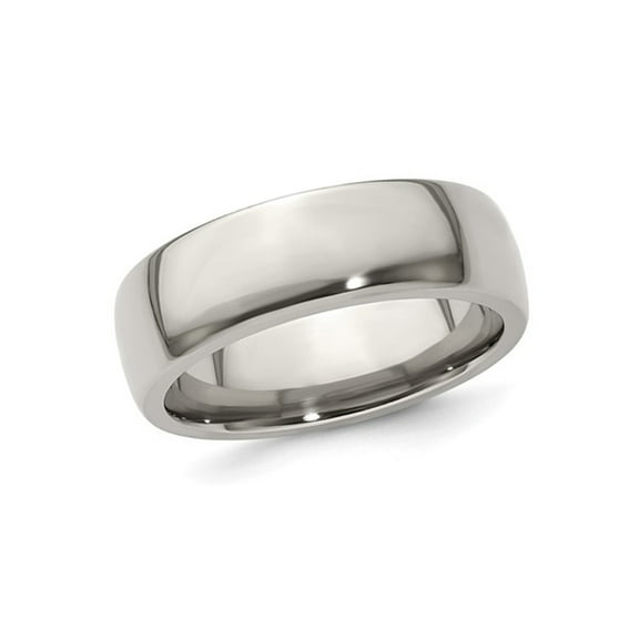 Gem & Harmony Mens Titanium Polished Wedding Band Ring (7.0mm) for Men