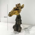 thumbnail image 4 of Escultura de jirafa Busto de animal Estatua Estatuilla Arte de resina de silvestre Accesorios de decoración de escritorio de oficina en BLESIY estatuilla de alce de animales, 4 of 4