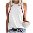 thumbnail image 1 of UANWENN Débardeur de Baseball à Col Rond pour Femmes Imprimé Débardeurs de Baseball Mignon Entraînement Graphique Décontracté Été Sans Manches Veste Haut Chemises Amples Femmes Grande Taille Maillot de Corps Haut Hommes Haut de Course Femmes Paillettes Trop Athlétique, 1 of 4