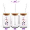 thumbnail image 2 of Happy 4th of July Patriotic Toy Fox Terrier Marching Band Uniform Balloons Fireworks 16oz Glass Cup Mug Dog Lover Glass Can with Bamboo Lid and Straw - 13009, 2 of 5