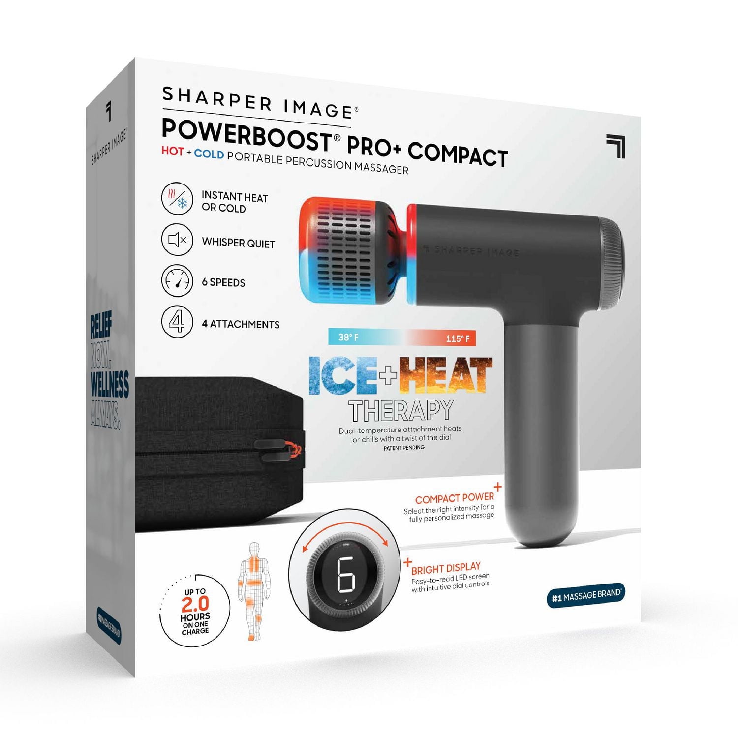 Sharper Image® Powerboost® Pro+ Compact Hot & Cold Percussion Massager