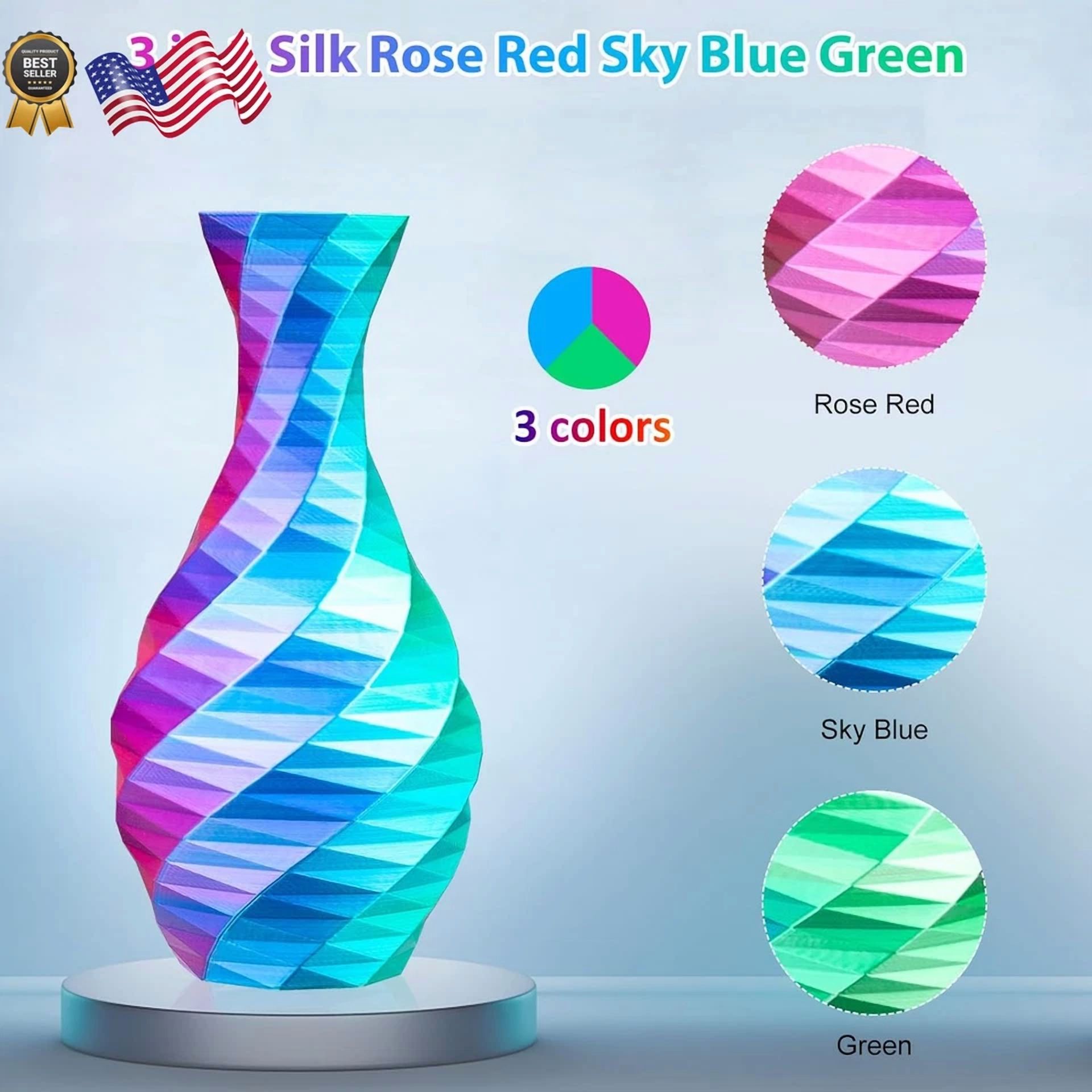 BUTTERFLY- Silk Pla 3D Printer Filament Triple Color Silk Pla Filament 1.75Mm 3D Printing F