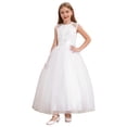 thumbnail image 3 of Raenseen Robe de Demoiselle d'Honneur en Mousseline Rose pour Adolescente Sans Manches à Col Rond Robes de Danse Robe de Bal Blanche 4, 3 of 7