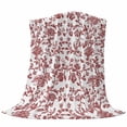 thumbnail image 6 of Red Boho Flower Blanket Soft Cozy Warm Throw Blanket for Couch, Plush Fuzzy Flannel Fleece Blankets for Sofa, Vintage Paisley Farmhouse Pattern Bed Blankets Lightweight Gifts for Women, 50"x60", 6 of 9