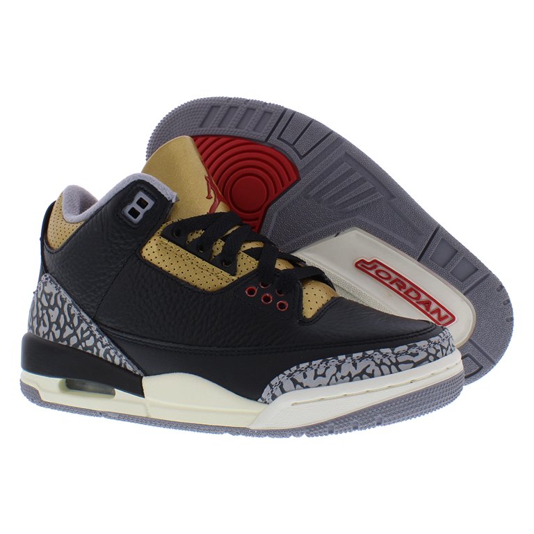 Nike Air Jordan 3 Retro Womens Shoes Size 5.5, Color: Black/Fire