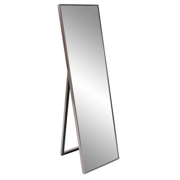 HomeRoots 401220 Sleek Brushed Rectangular Full Length Standing Mirror, Brass
