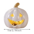thumbnail image 3 of Floleo Glowing Ceramic Pumpkin Light – LED Lit Jack O Lantern Figurine Tabletop Decor for Fall Halloween Thanksgiving, Hollow Carved Design for Indoor Outdoor Home Party Display, 3 of 6
