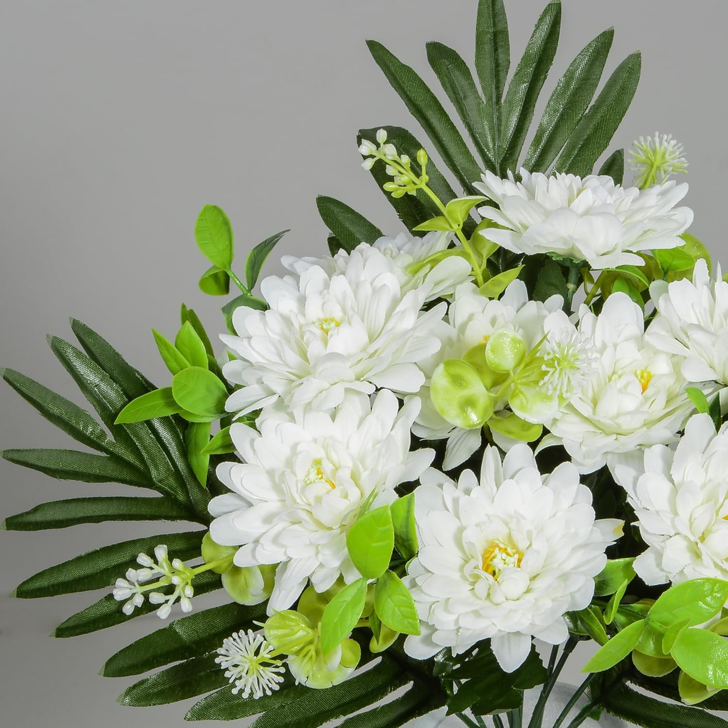 Artificial Cemetery Flowers for Grave, Set of 2 Artificial Memorial Flowers with Vase for Outdoor Cemetery Headstones Graveyard Gravestone Decoration (Red Lily&White Purple Peony)