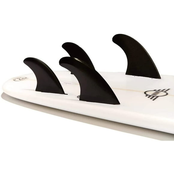 DORSAL Planche de Surf Fins Flexcore Surfboard Quad Set (4) FUT compatible Base - Verre Rempli Noir