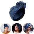 thumbnail image 2 of Women Headscarf Solid Color Bow-knot Soft Breathable Hat Retro Headwrap for Ladies Hair One Size, 2 of 8